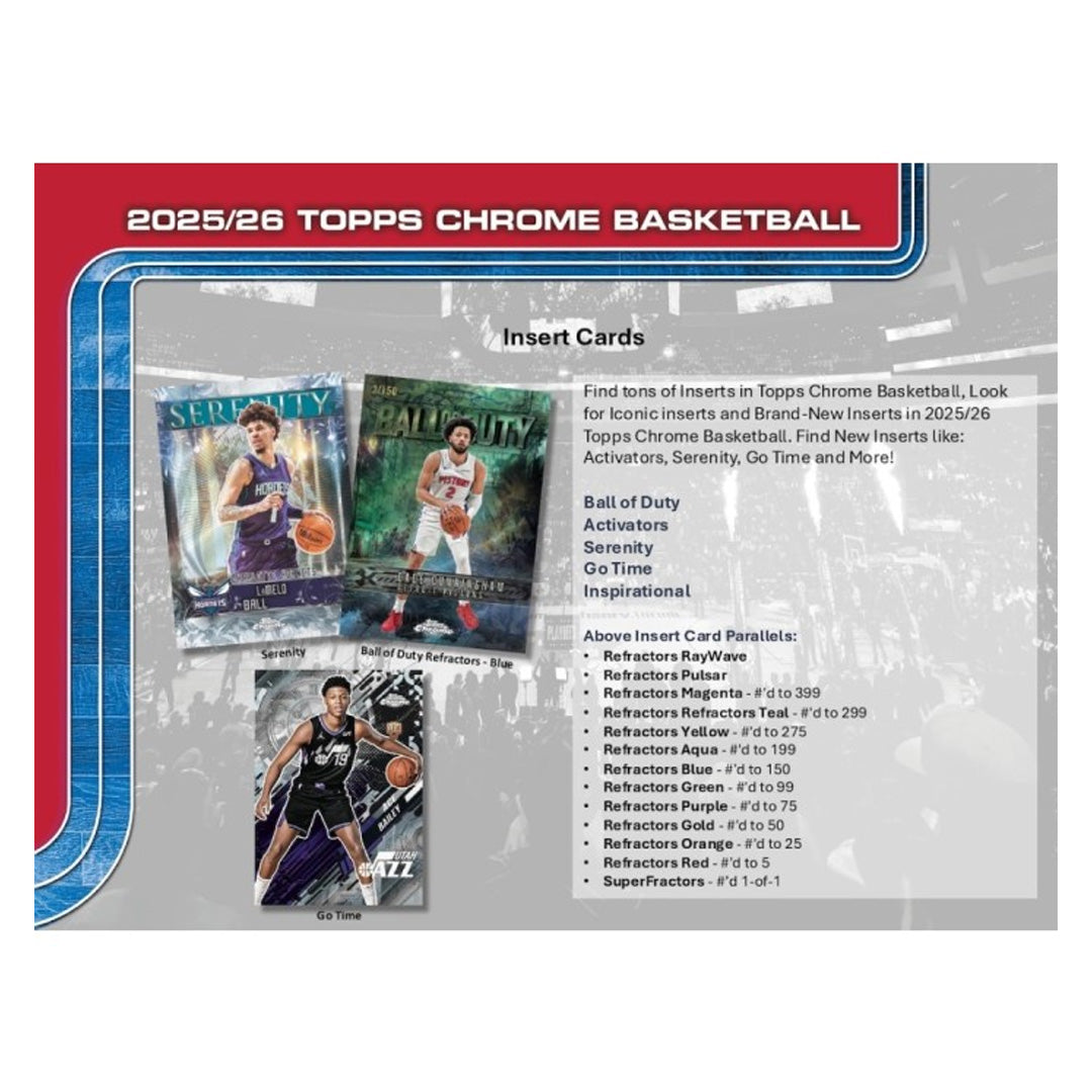 2025-26 Topps Chrome Update Series Basketball Blaster Box
