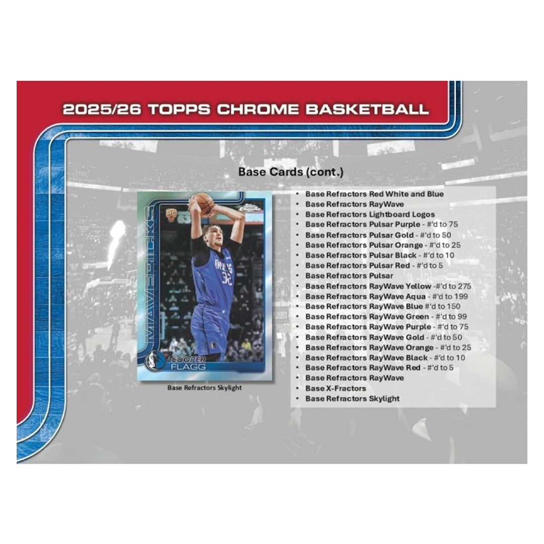 2025-26 Topps Chrome Update Series Basketball Blaster Box
