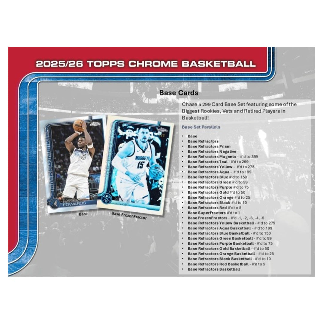 2025-26 Topps Chrome Update Series Basketball Blaster Box