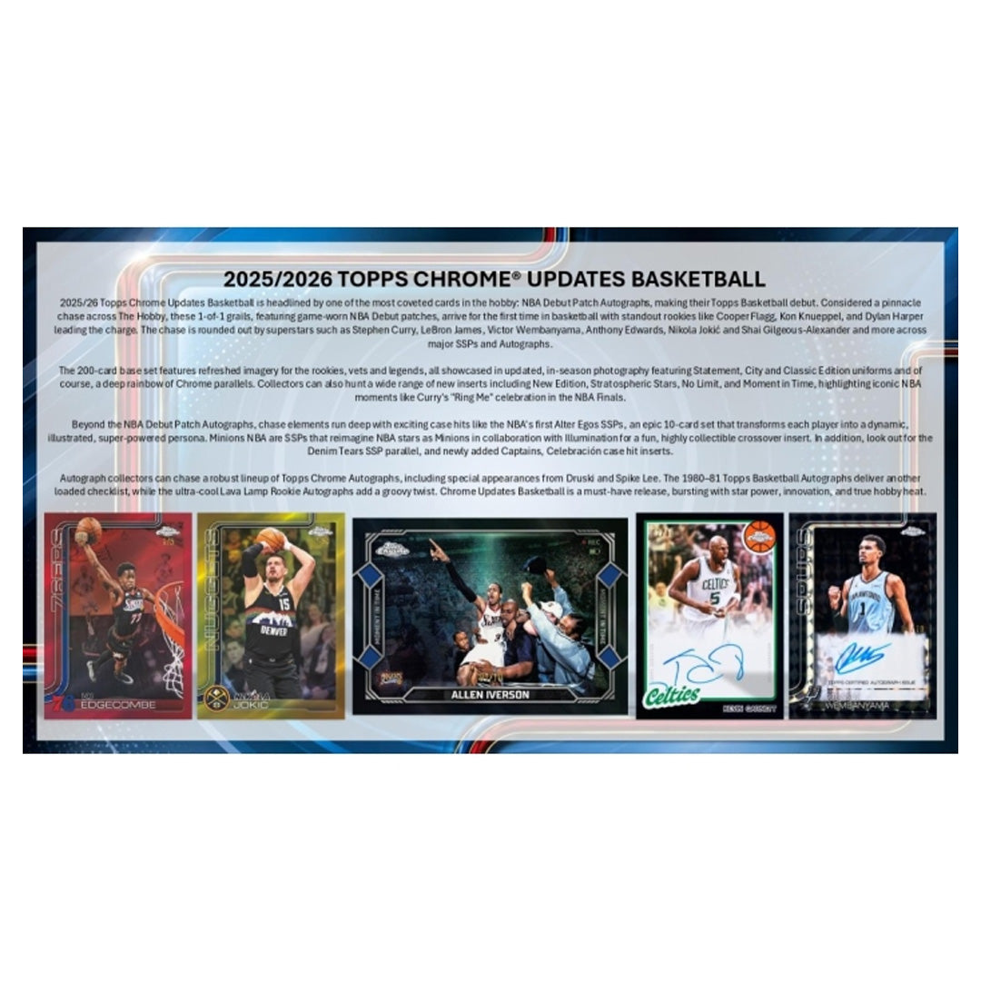 2025-26 Topps Chrome Update Series Basketball Blaster Box