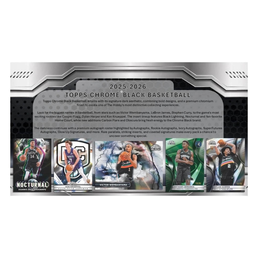 2025-26 Topps Chrome Black Basketball Hobby Box