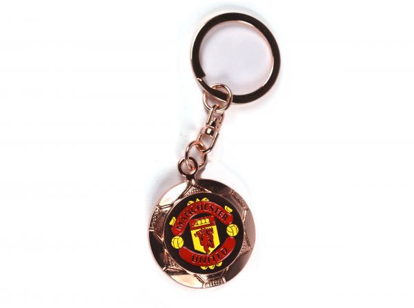 Manchester United Rose Gold Football Keyring.
