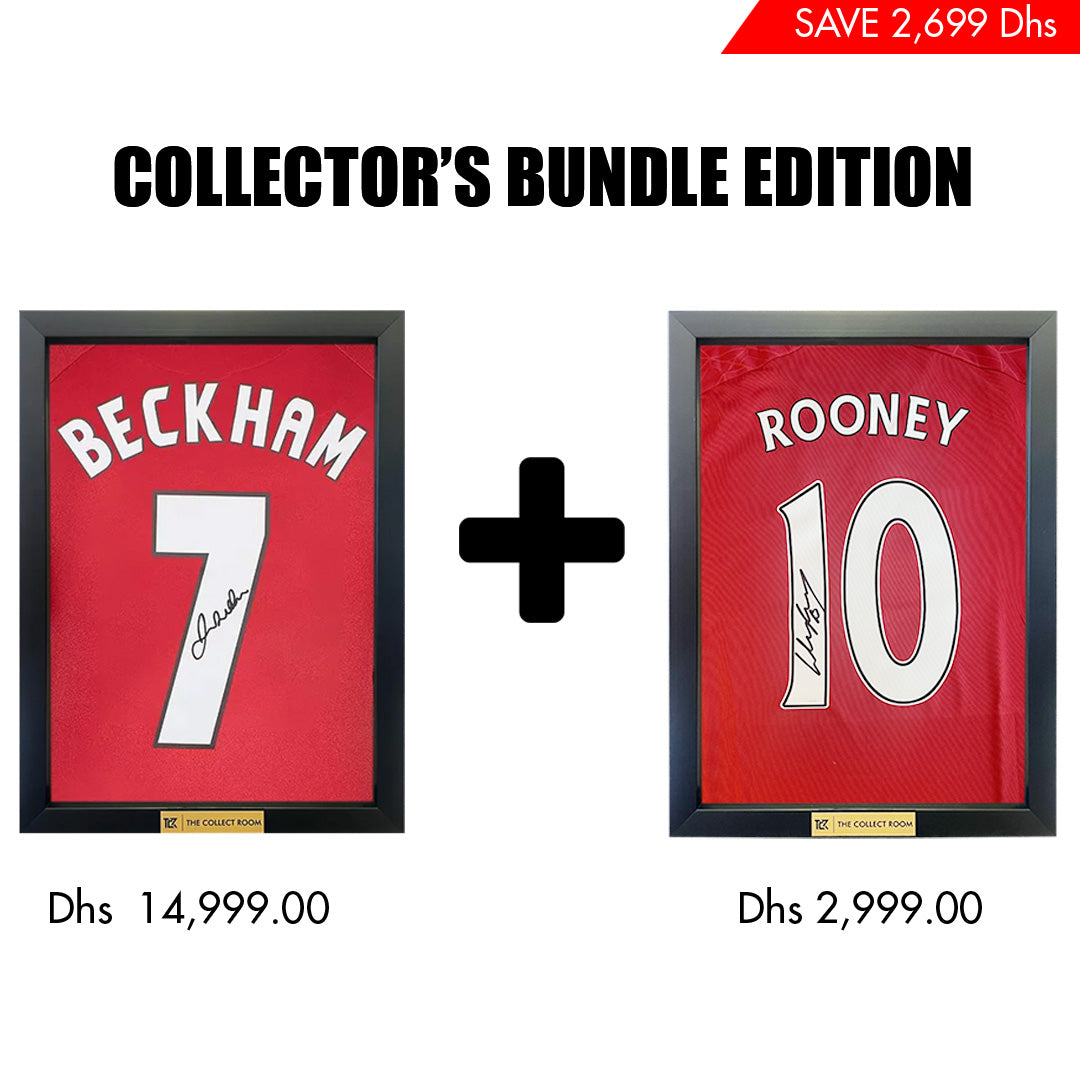 Wayne Rooney & David Beckham Signed Manchester Jerseys Bundle