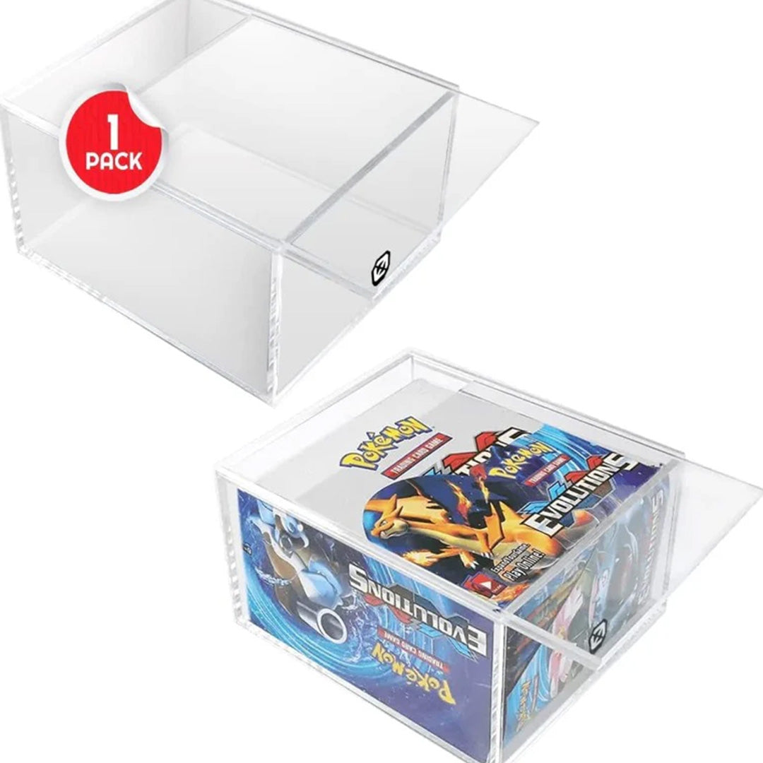 EVORETRO Pokemon Booster Box 4mm Acrylic Protector w/ Sliding Lid Anti-UV