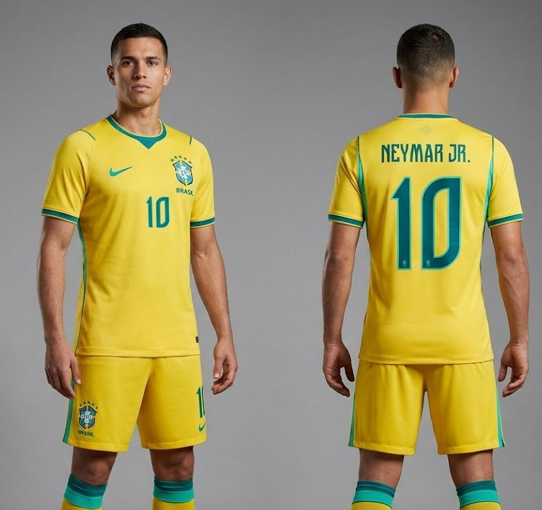 Neymar Jr Number 10 Brazil National Team World Cup 2026 Home Fans Jersey Men’s / Women’s - Unisex