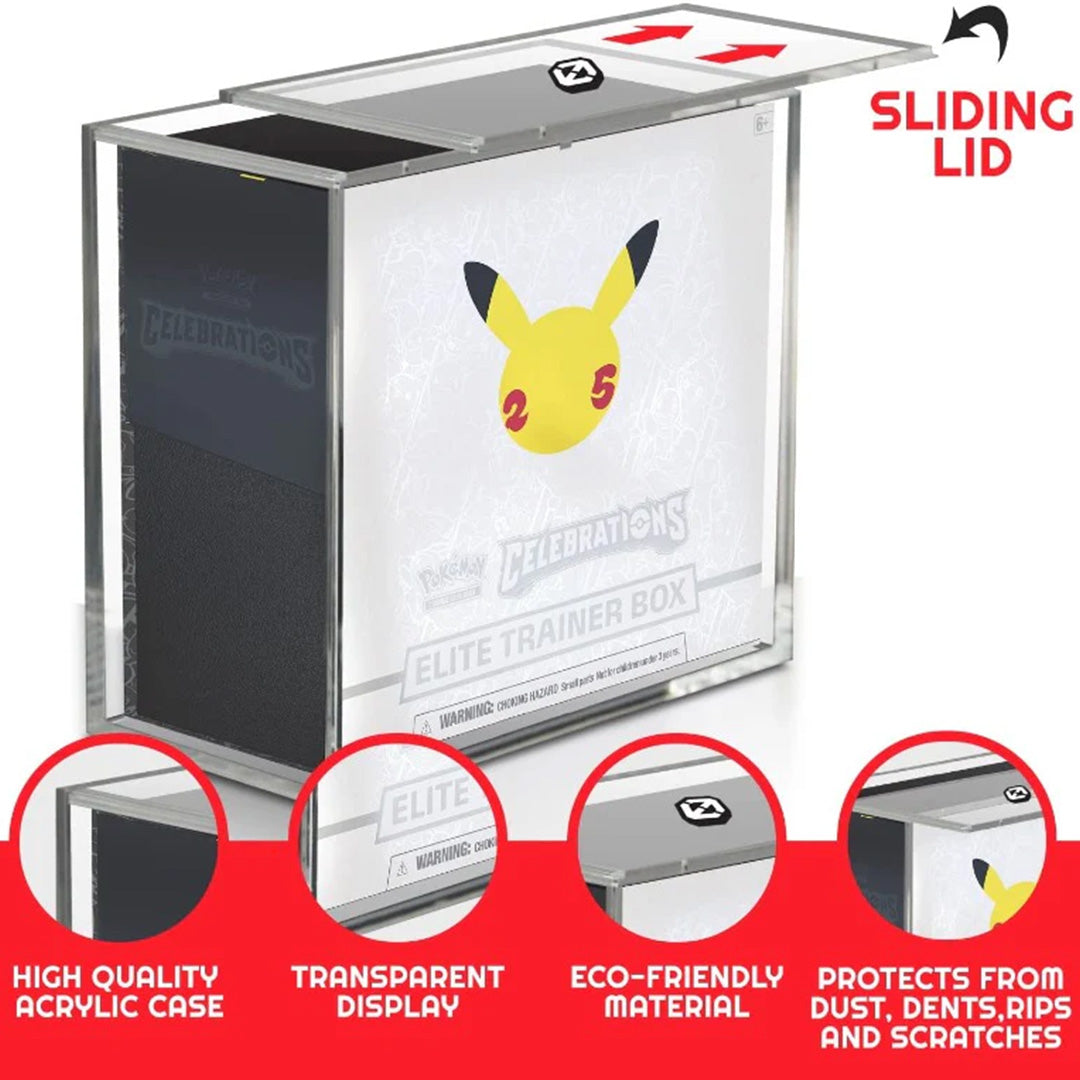 EVORETRO Pokemon ETB Elite Trainer Box 4mm Acrylic Protector w/ Sliding Lid Anti-UV