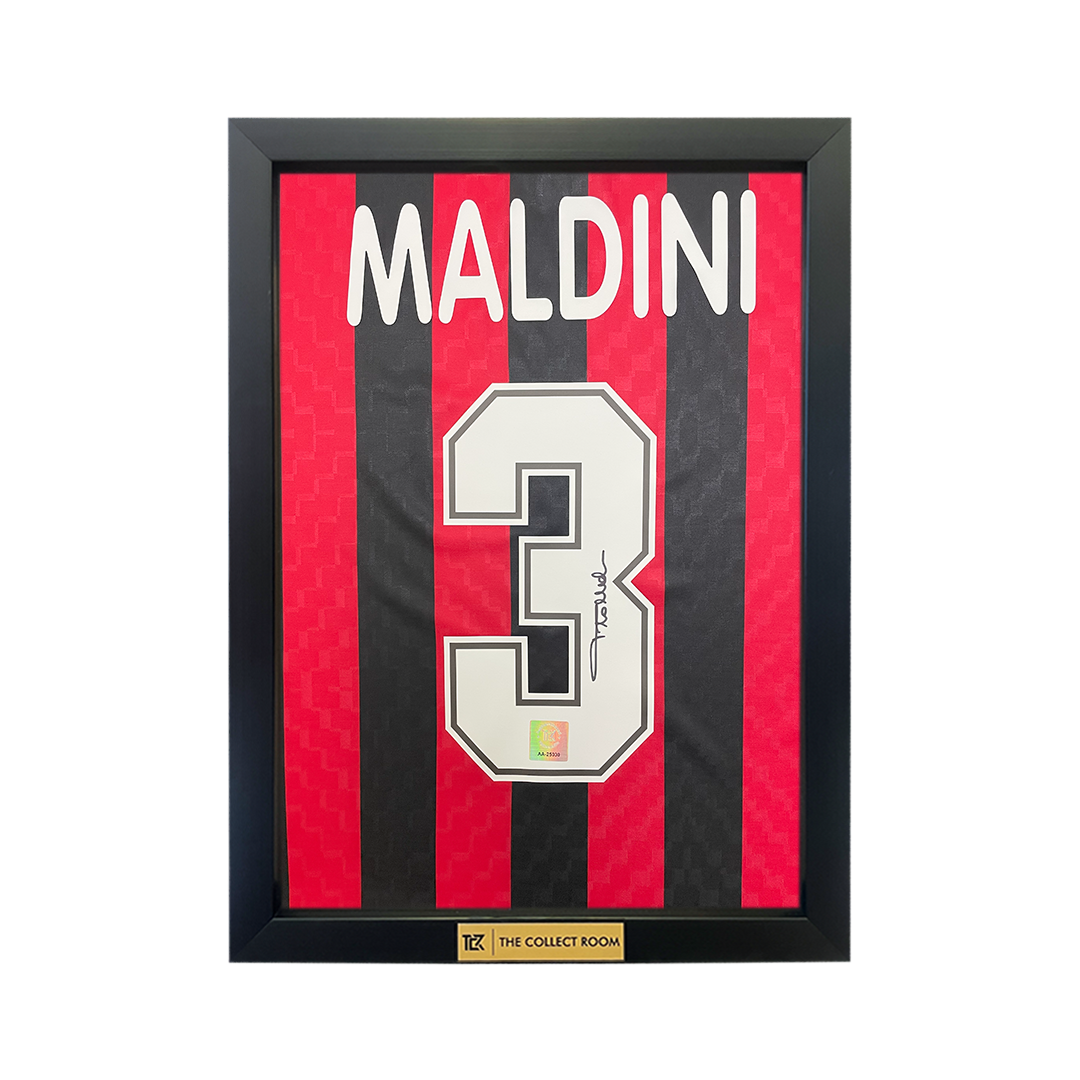 Paolo Maldini Back Signed AC Milan 1996 Home Shirt