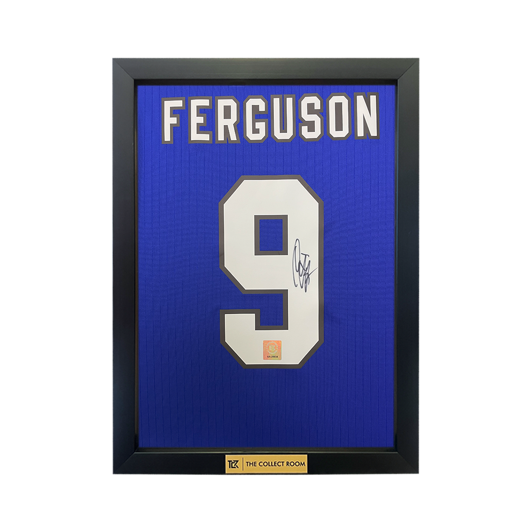 Duncan Ferguson Back Signed Everton 1995 FA Cup Final Shirt