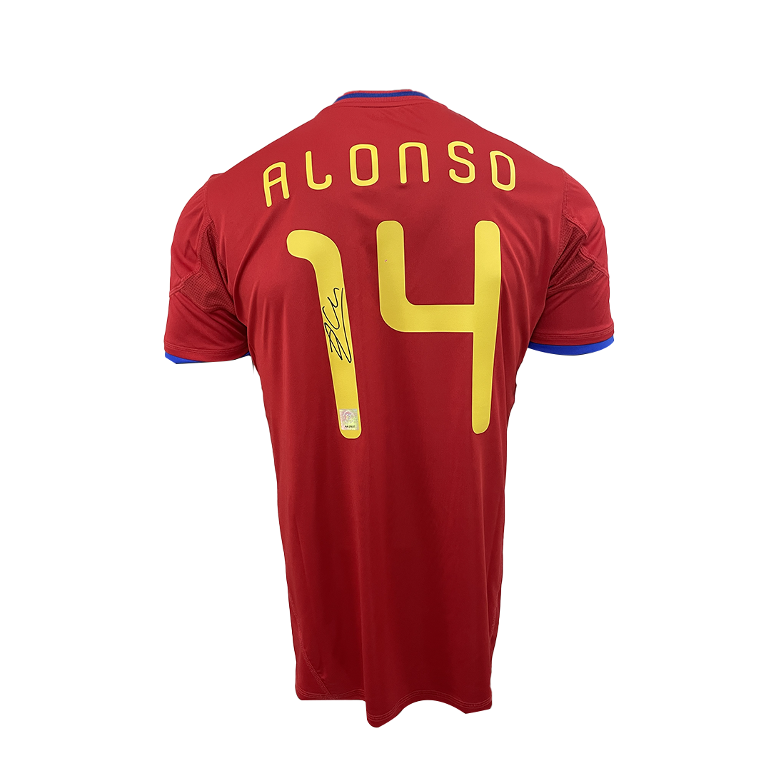 Xabi Alonso Back Signed Spain 2010 Home Shirt