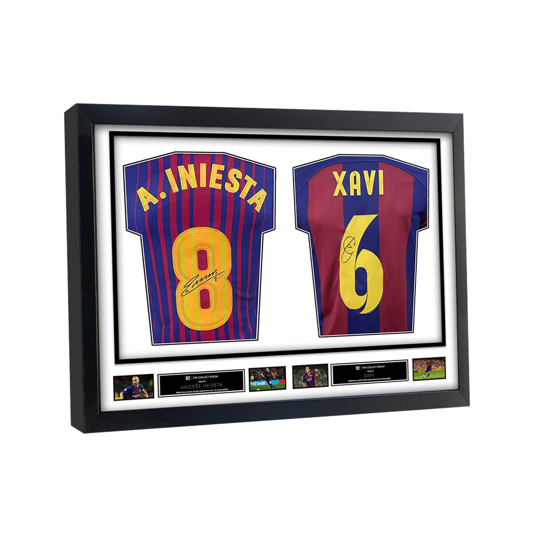 Title
Andres Iniesta & Xavi Signed Jerseys in Dual Frame