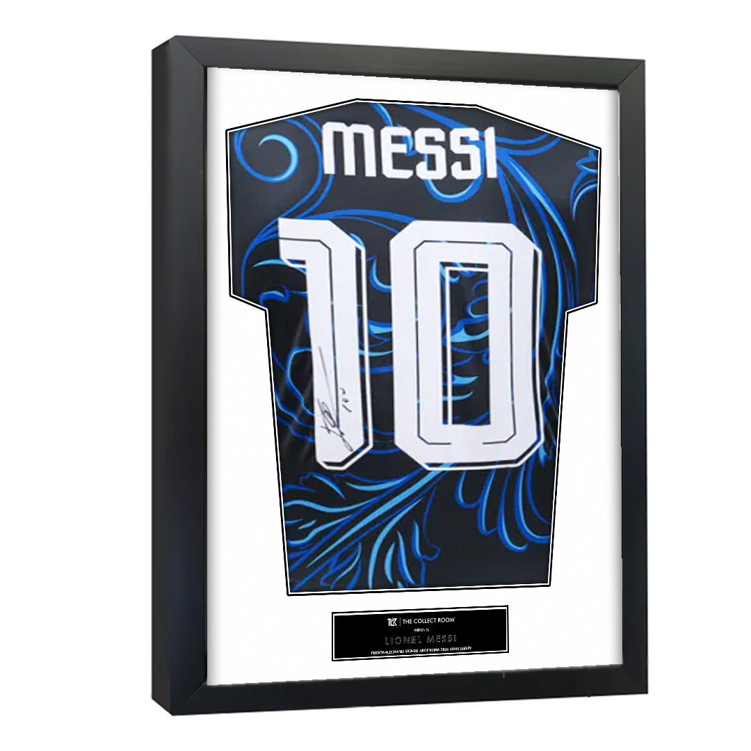 Lionel Messi Official FIFA World Cup™ Back Signed and Framed Argentina 2026 Away Shirt