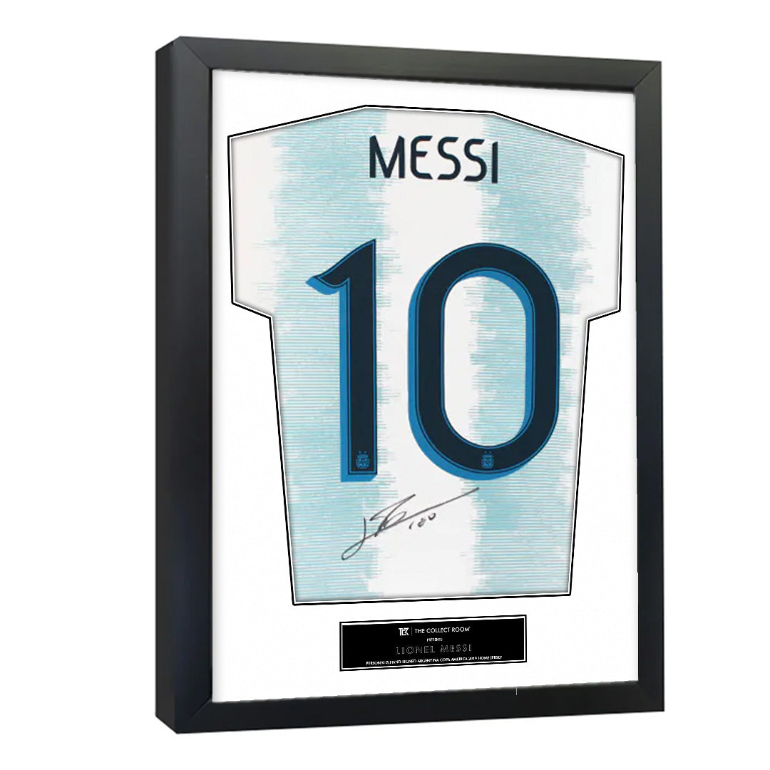 Lionel Messi Back Signed Argentina Copa America 2019 Home Shirt In Classic Frame