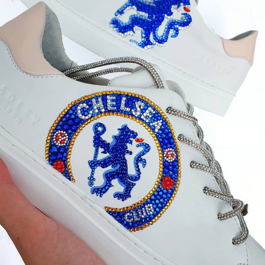Custom Chelsea FC Sneakers with Rhinestones by Radley London