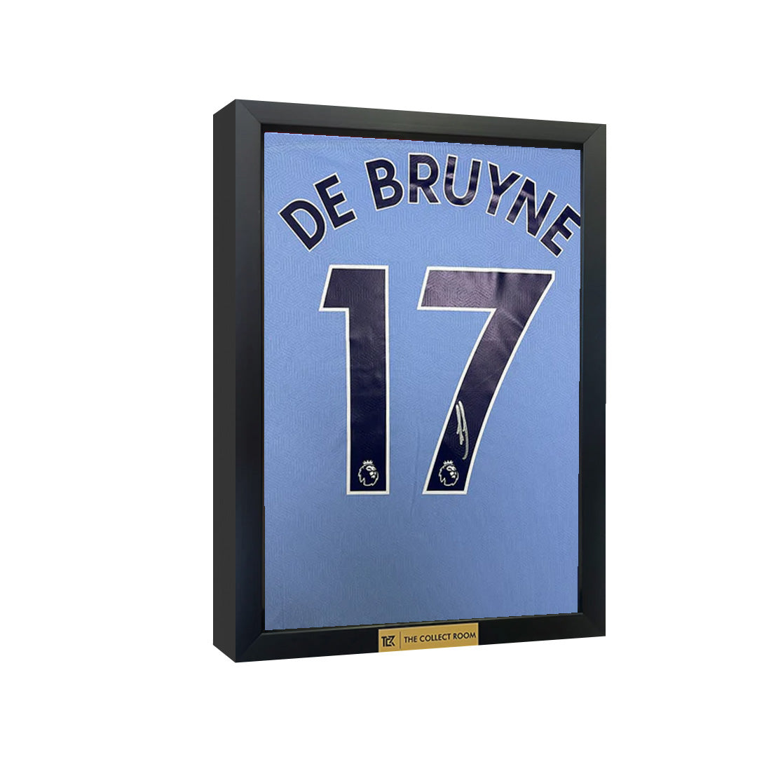 De Bruyne Signed Manchester City 2020-21 Home Jersey 3D