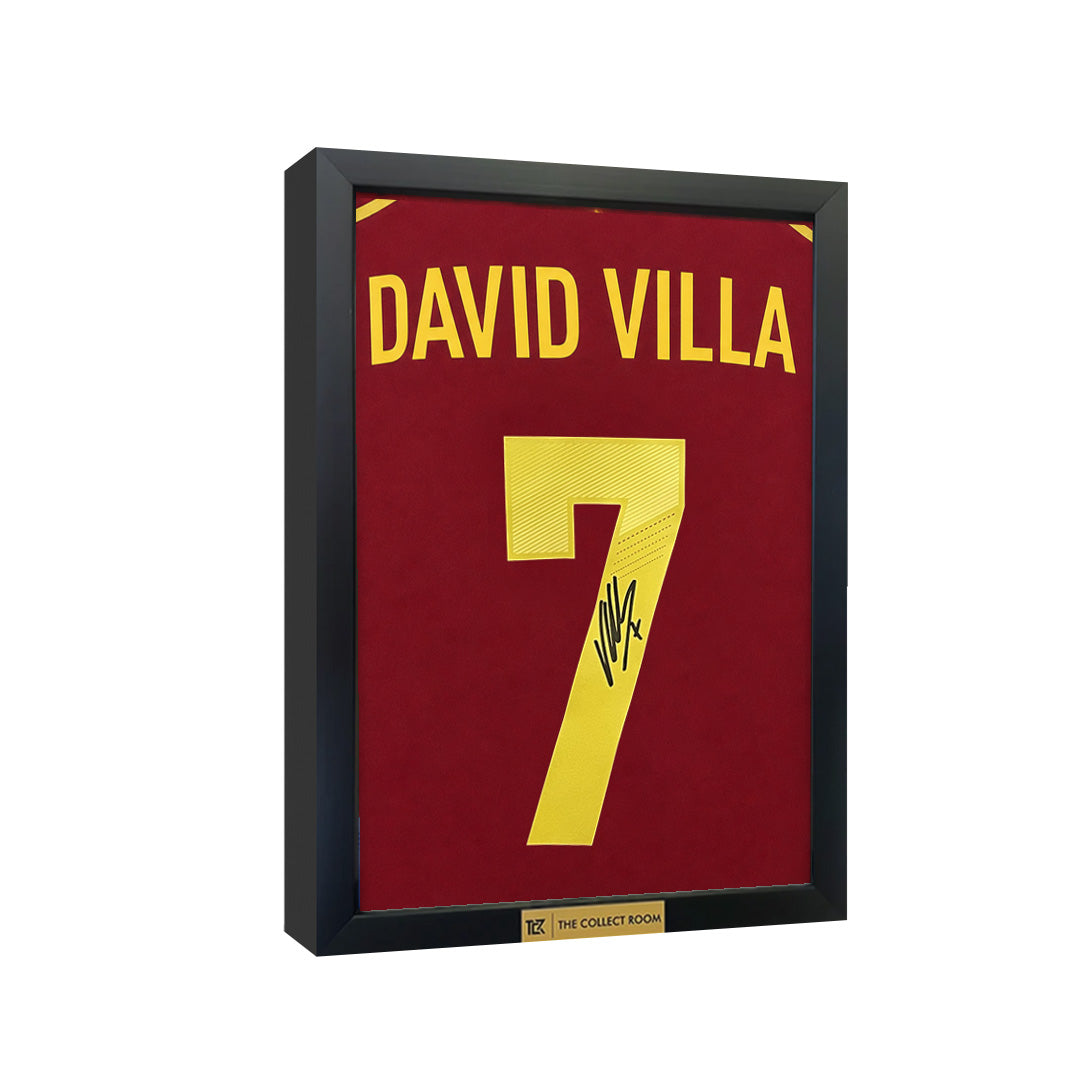 David Villa Signed Original Spain 2013-15 Home Jersey