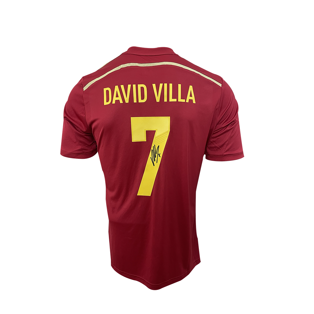 David Villa Signed Original Spain 2013-15 Home Shirt