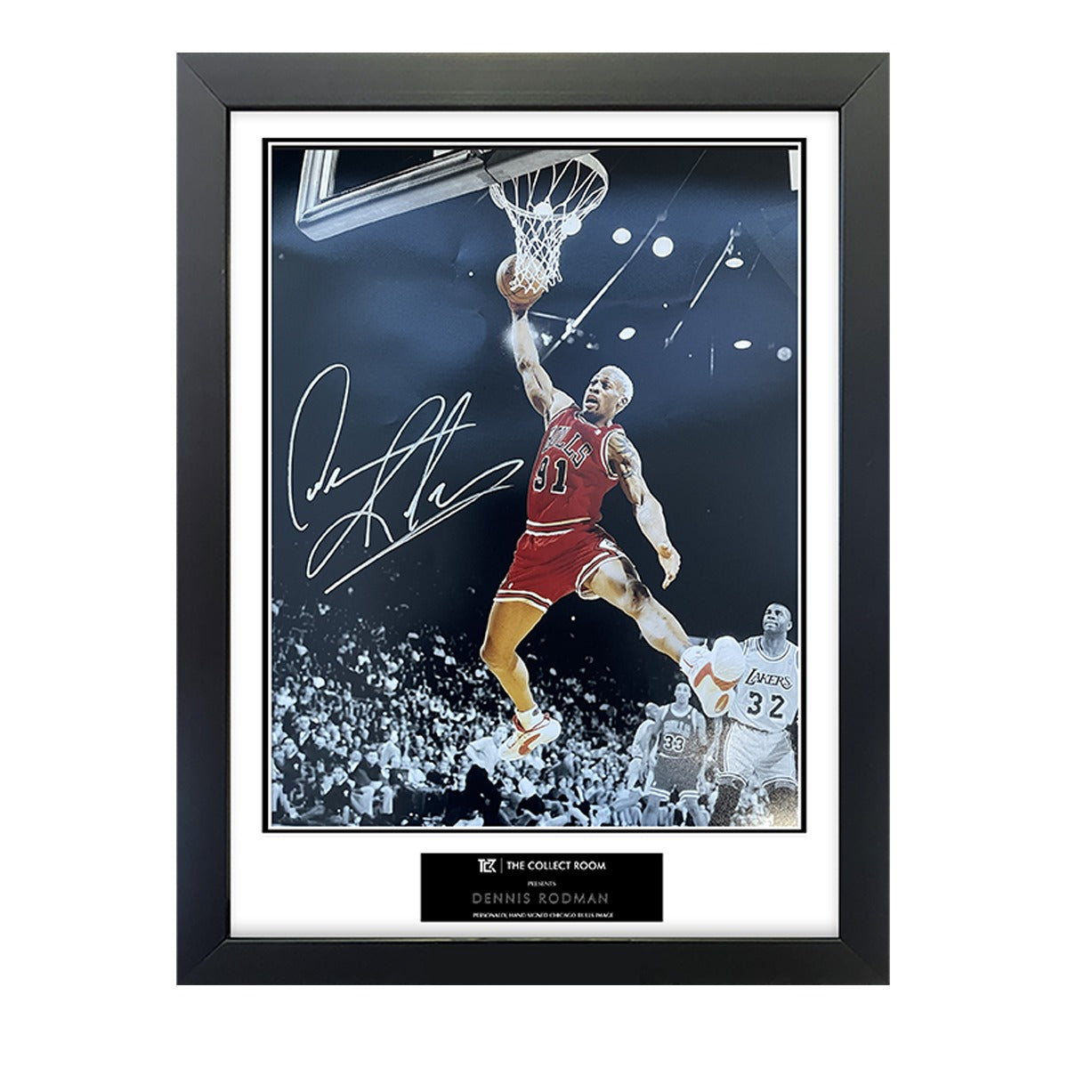 Dennis Rodman Signed Chicago Bulls Image 16×20 Framed display
