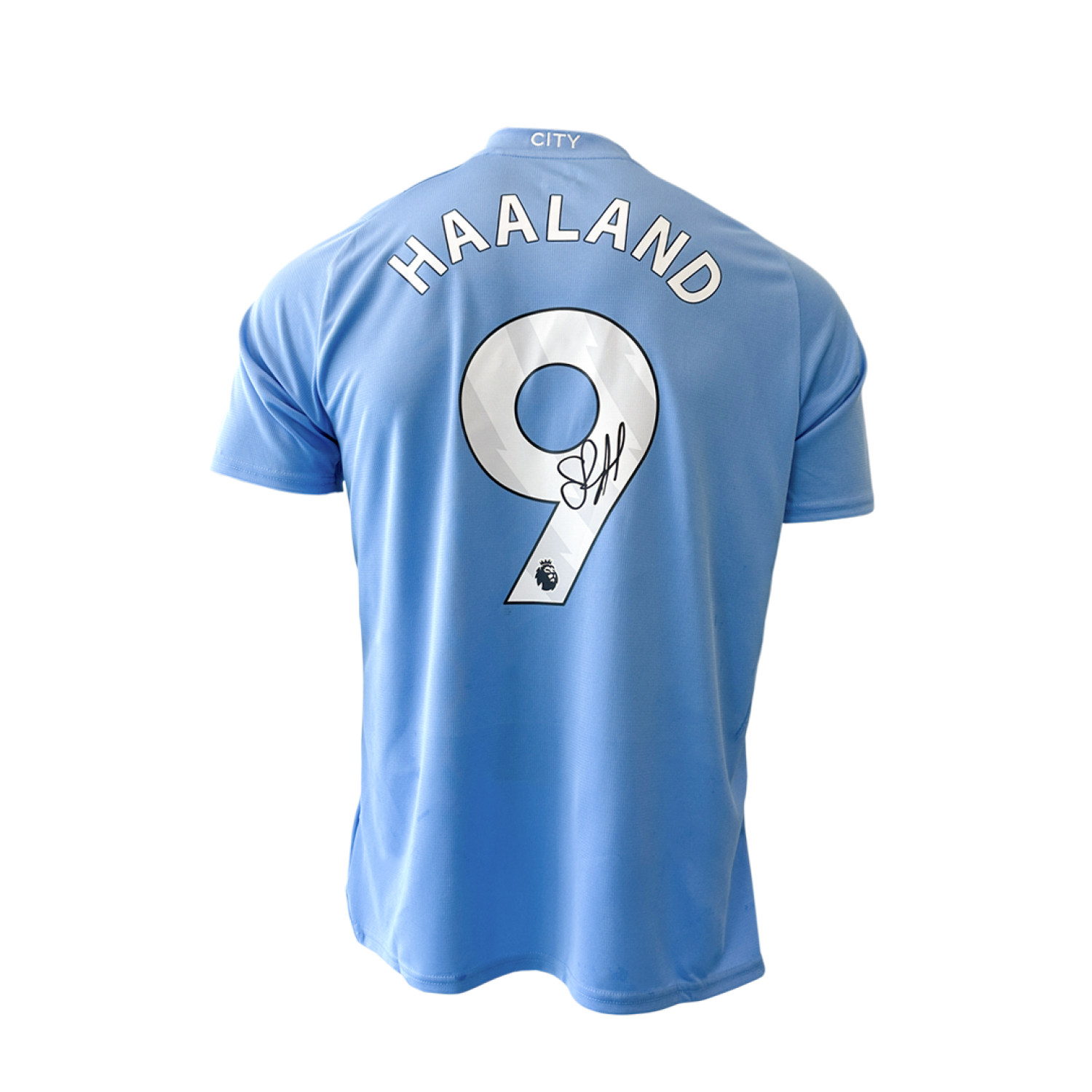 Erling Haaland Signed Manchester City & Kylian Mbappé Signed PSG Jerseys in Dual Frame