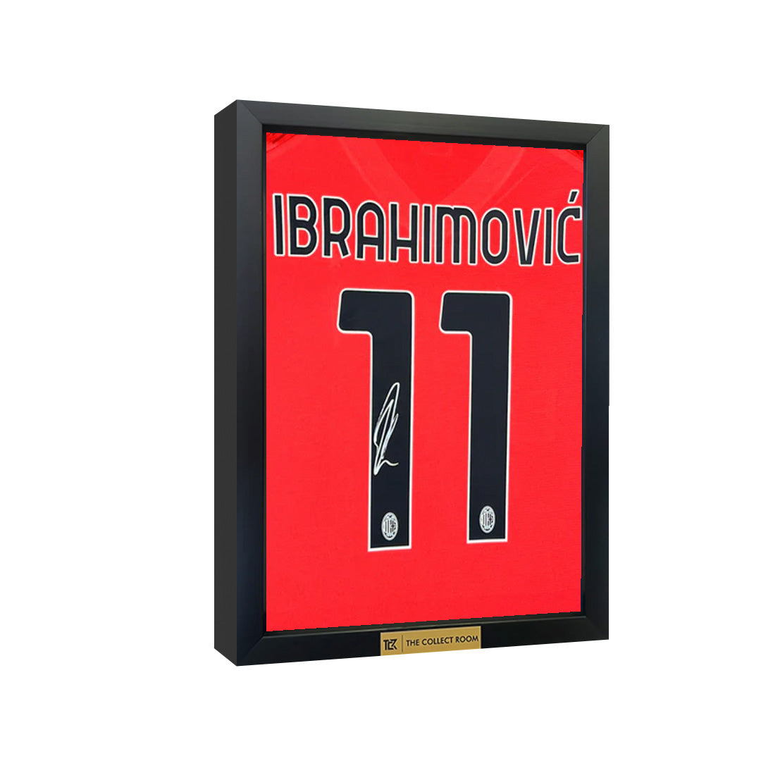 Zlatan Ibrahimovic Back Signed Modern AC Milan Home Jersey Frame
