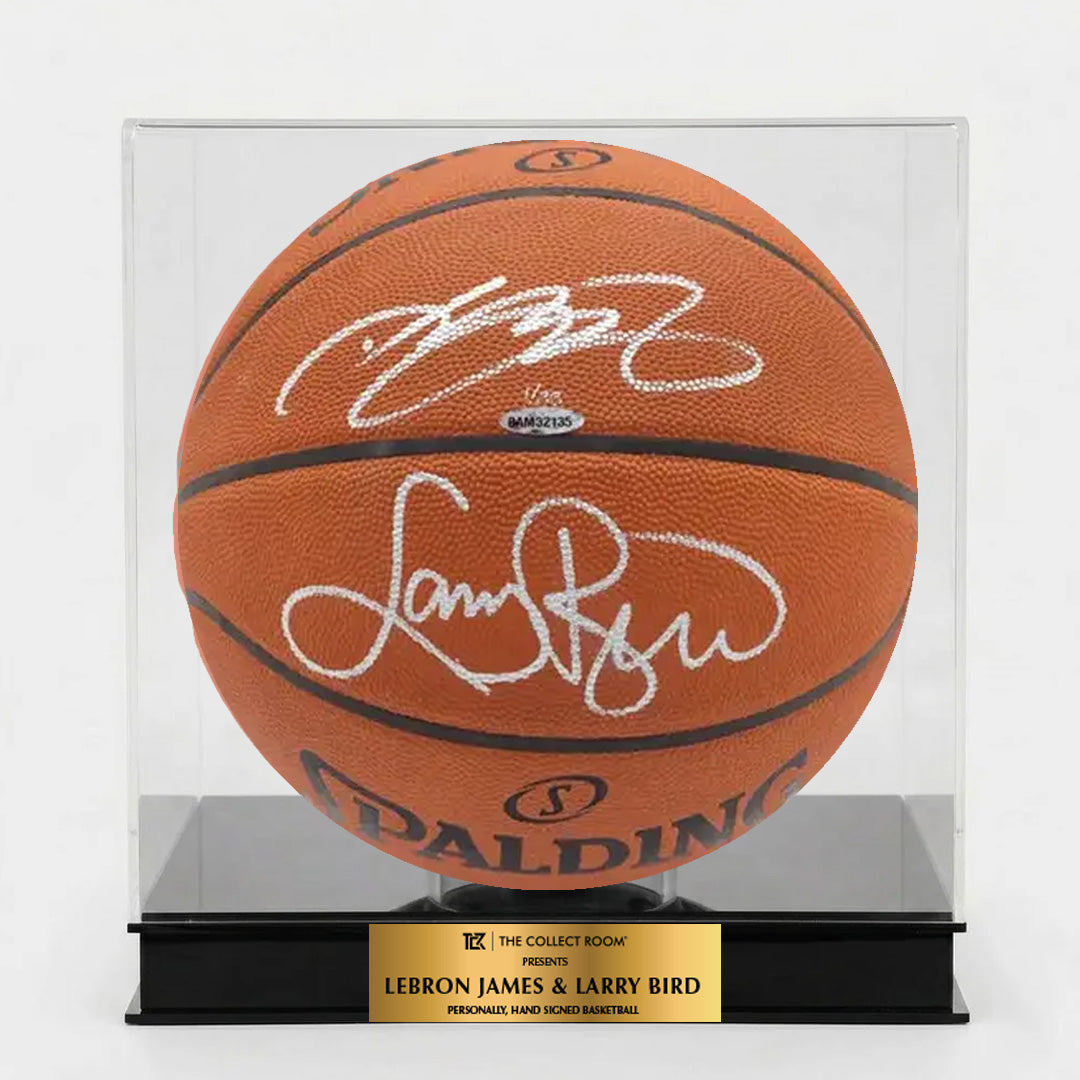 LeBron James & Larry Bird Signed Spalding Basketball