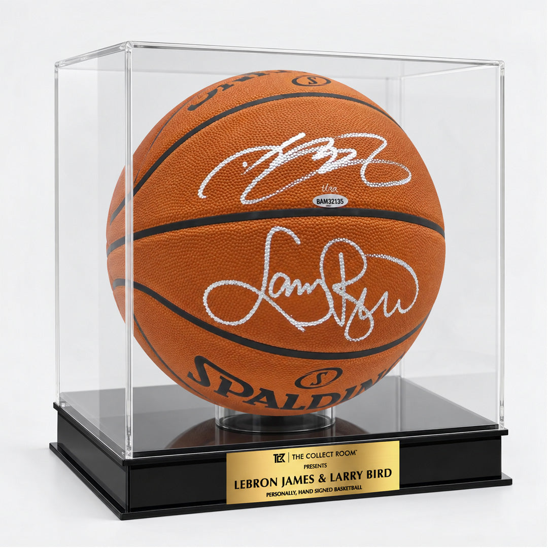 LeBron James & Larry Bird Signed Spalding Basketball