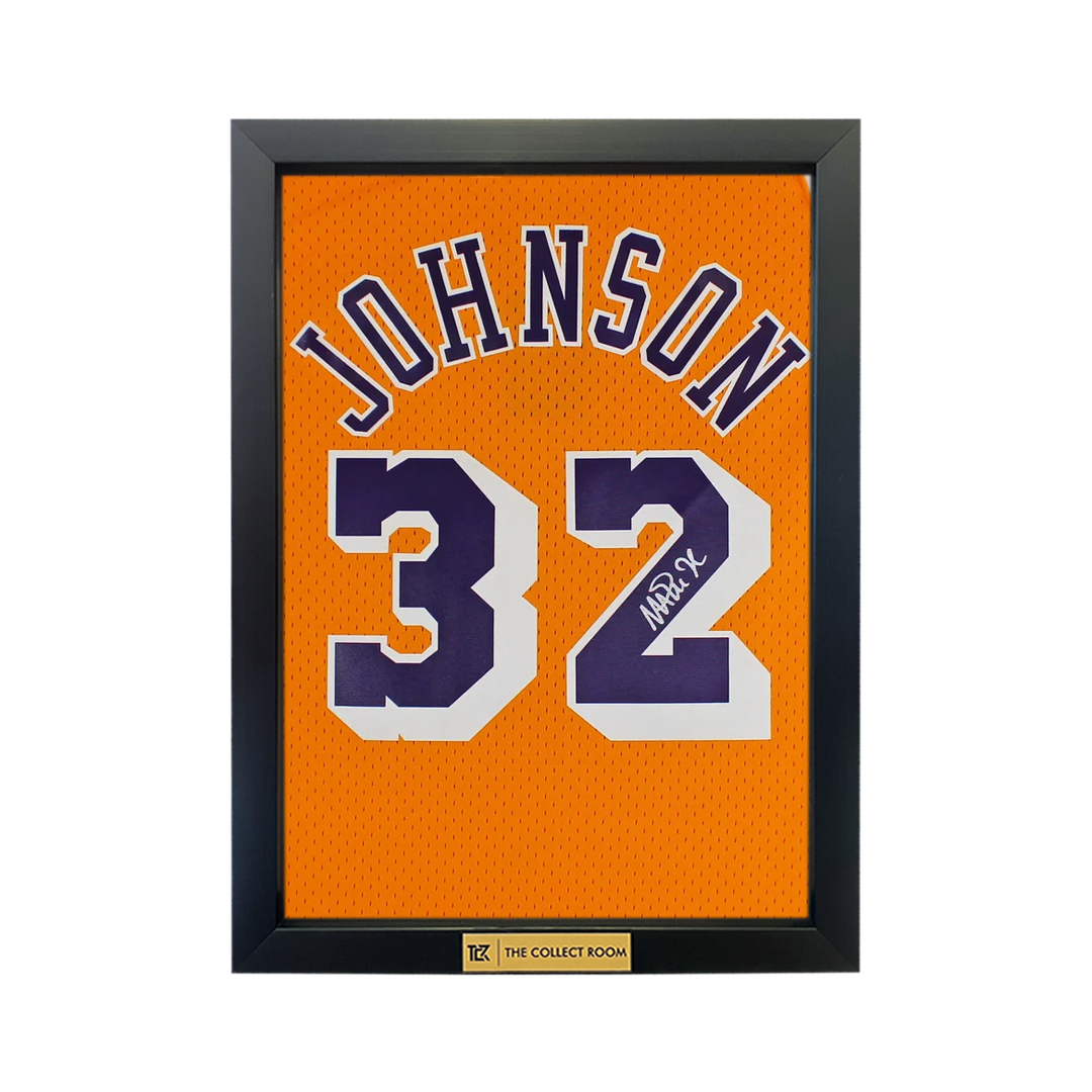 Los Angeles Lakers Magic Johnson Signed 1984-85 Mitchell & Ness HWC Swingman Yellow Jersey