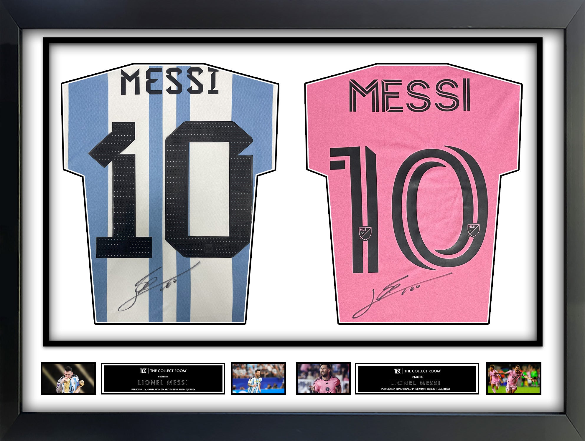 Messi Signed Argentina & Inter Miami Dual Frame Jersey