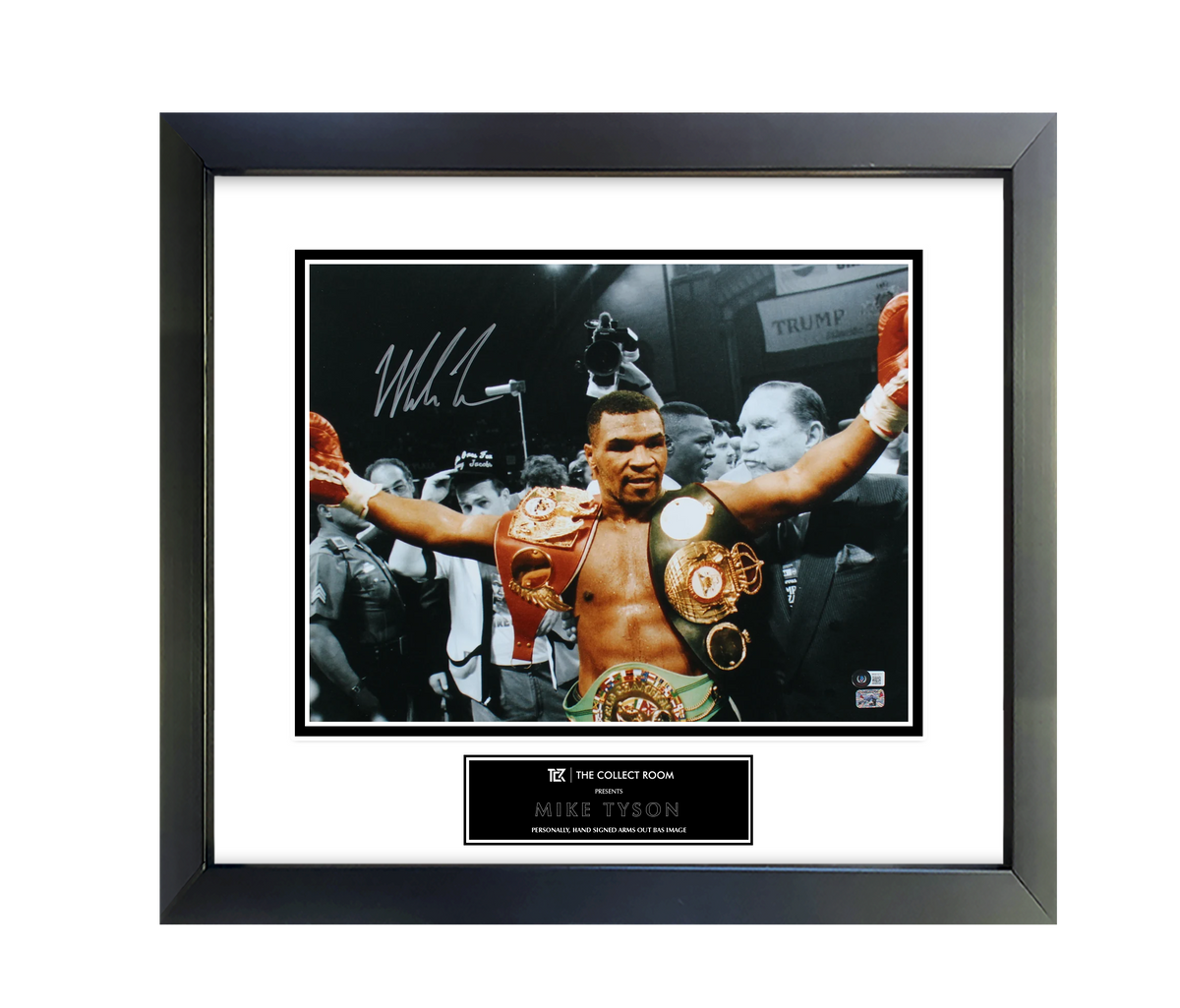 Mike Tyson Authentic Signed 16x20 Horizontal Spotlight Photo w/ Arms Out