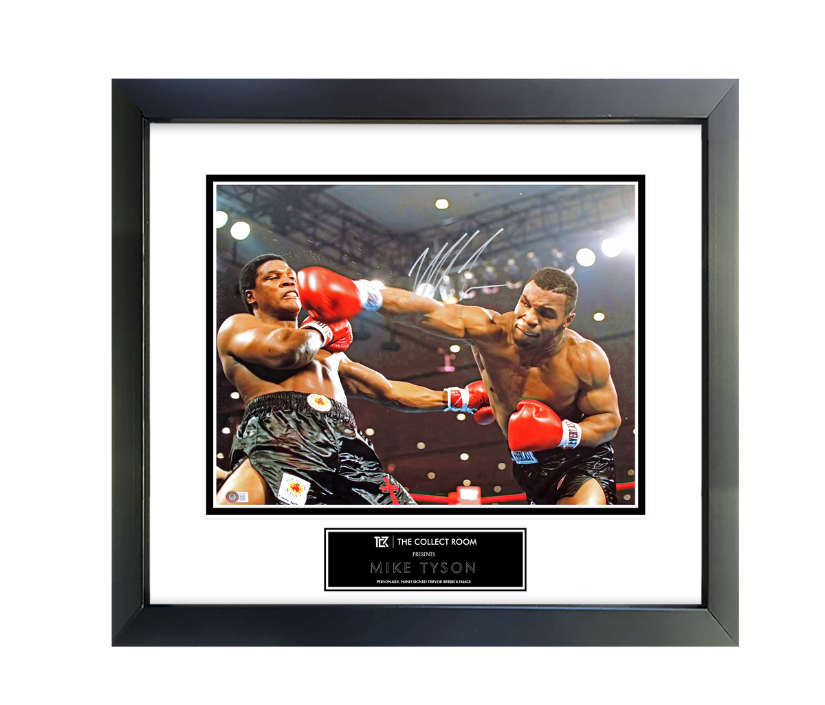 Mike Tyson Authentic Signed 16x20 Vs Trevor Berbick Punching Image