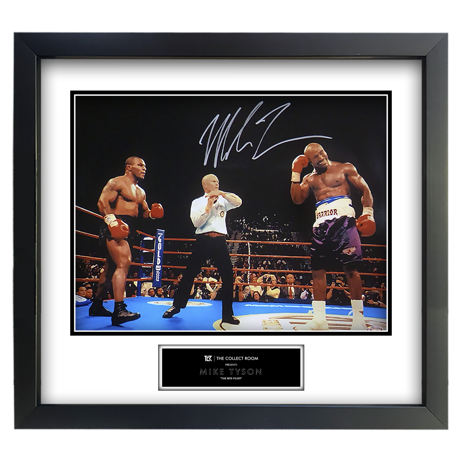 Mike Tyson Signed vs Evander Holyfield 20x16 Framed Display