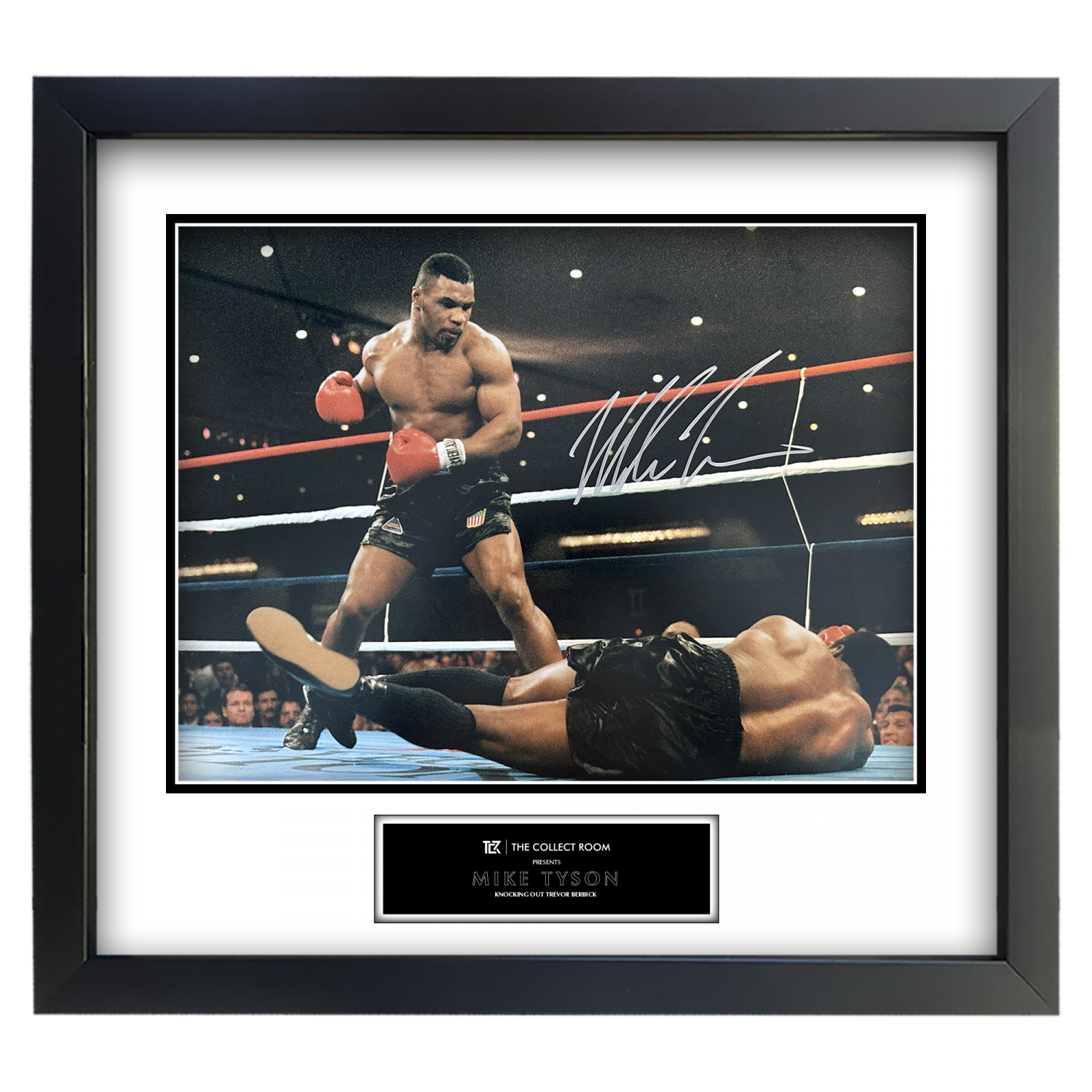 Mike Tyson Signed vs Trevor Berbick 20x16 Framed Display