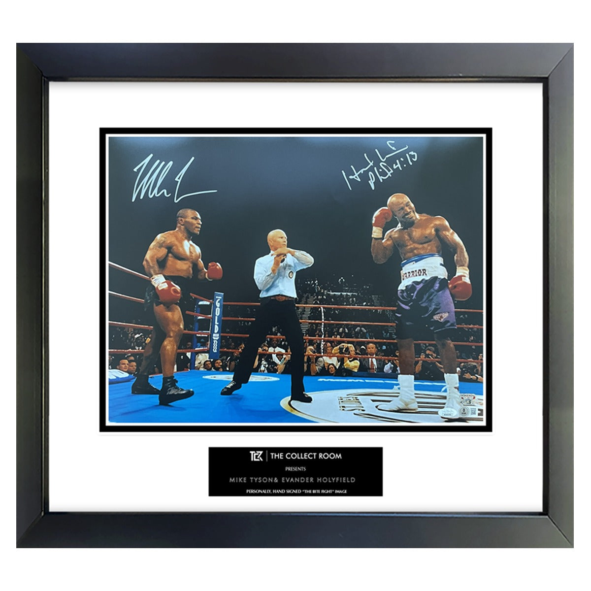 Mike Tyson vs Evander Holyfield 16x20 Dual Signed Framed Display 1