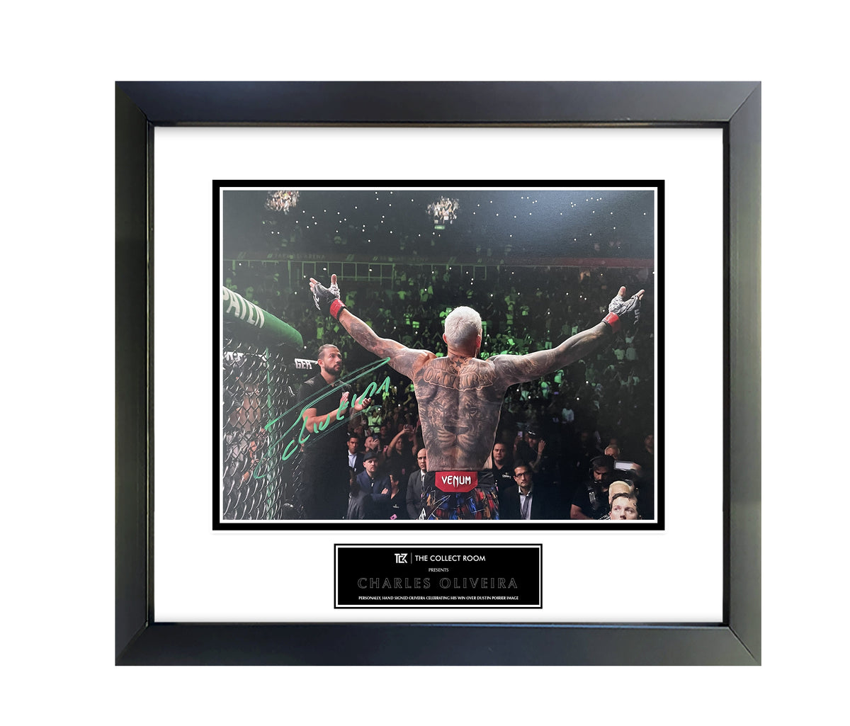 Charles Oliveira Signed UFC Victory Photo – Dustin Poirier Fight