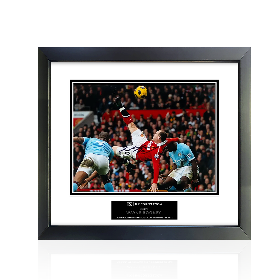 Wayne Rooney Signed Large Photo - Overhead Kick vs Manchester City
