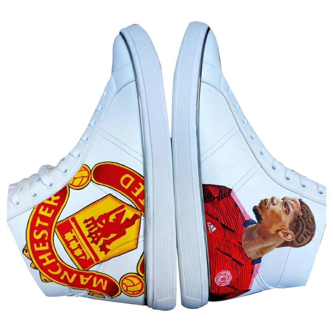 Paul Pogba Portrait Custom Hand-Painted Aldo High-Tops
