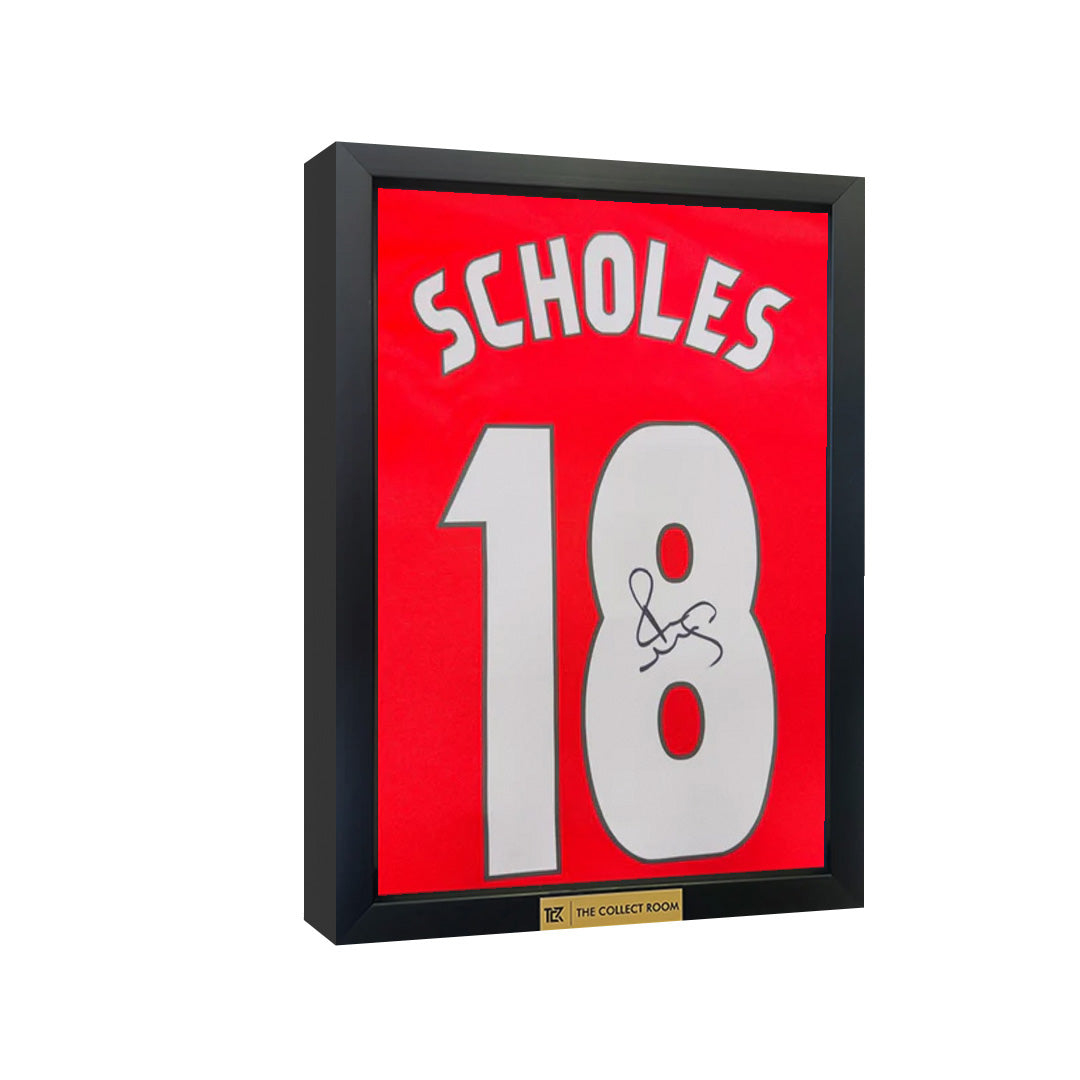 Paul Scholes Back Signed Manchester United 1999 Premier League Edition Home Jersey 3D