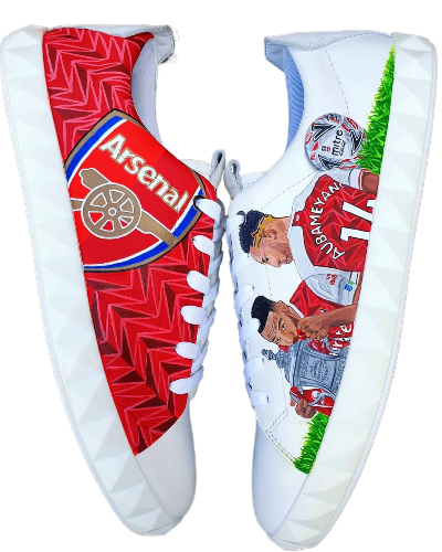 Pierre-Emerick Aubameyang Custom Hand-Painted Arsenal FC Armani Sneakers