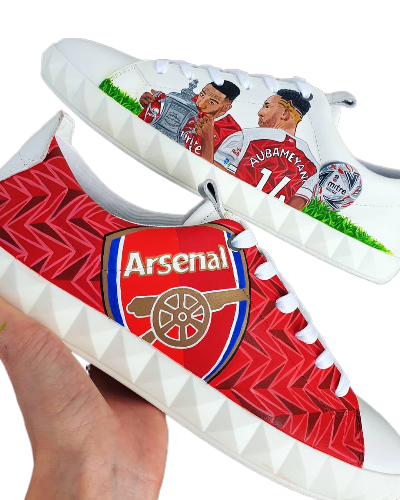 Pierre-Emerick Aubameyang Custom Hand-Painted Arsenal FC Armani Sneakers