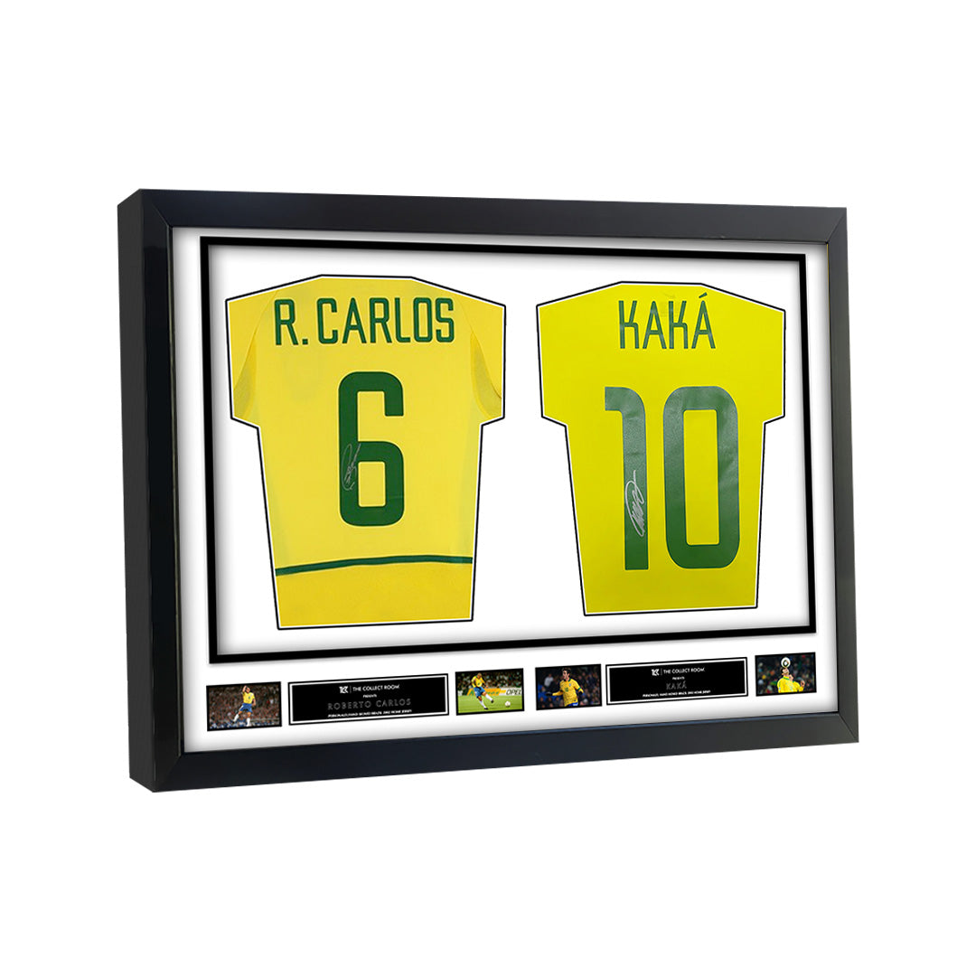 Roberto Carlos & Kaka Signed Brazil Jerseys in Dual Frame