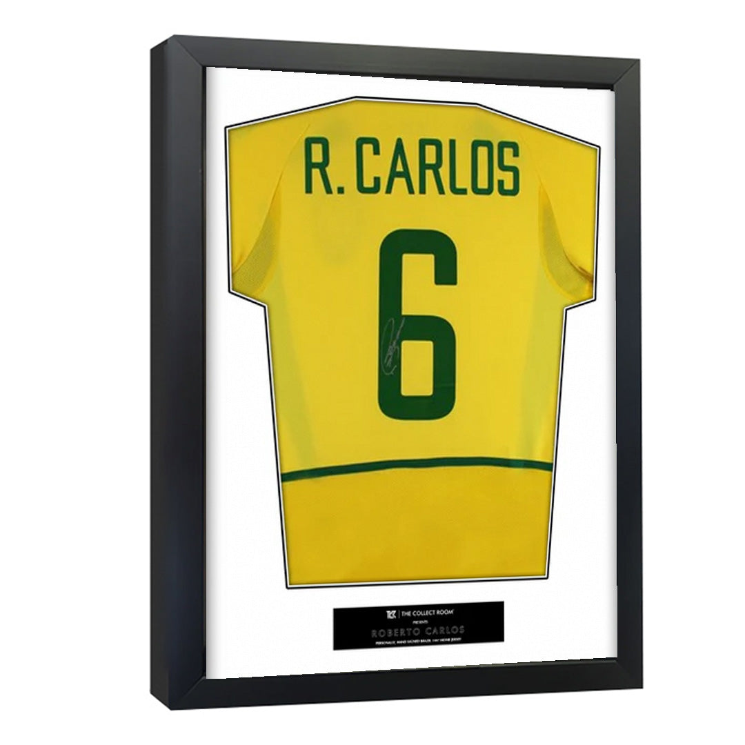 Roberto Carlos Signed Brazil Jersey 3D