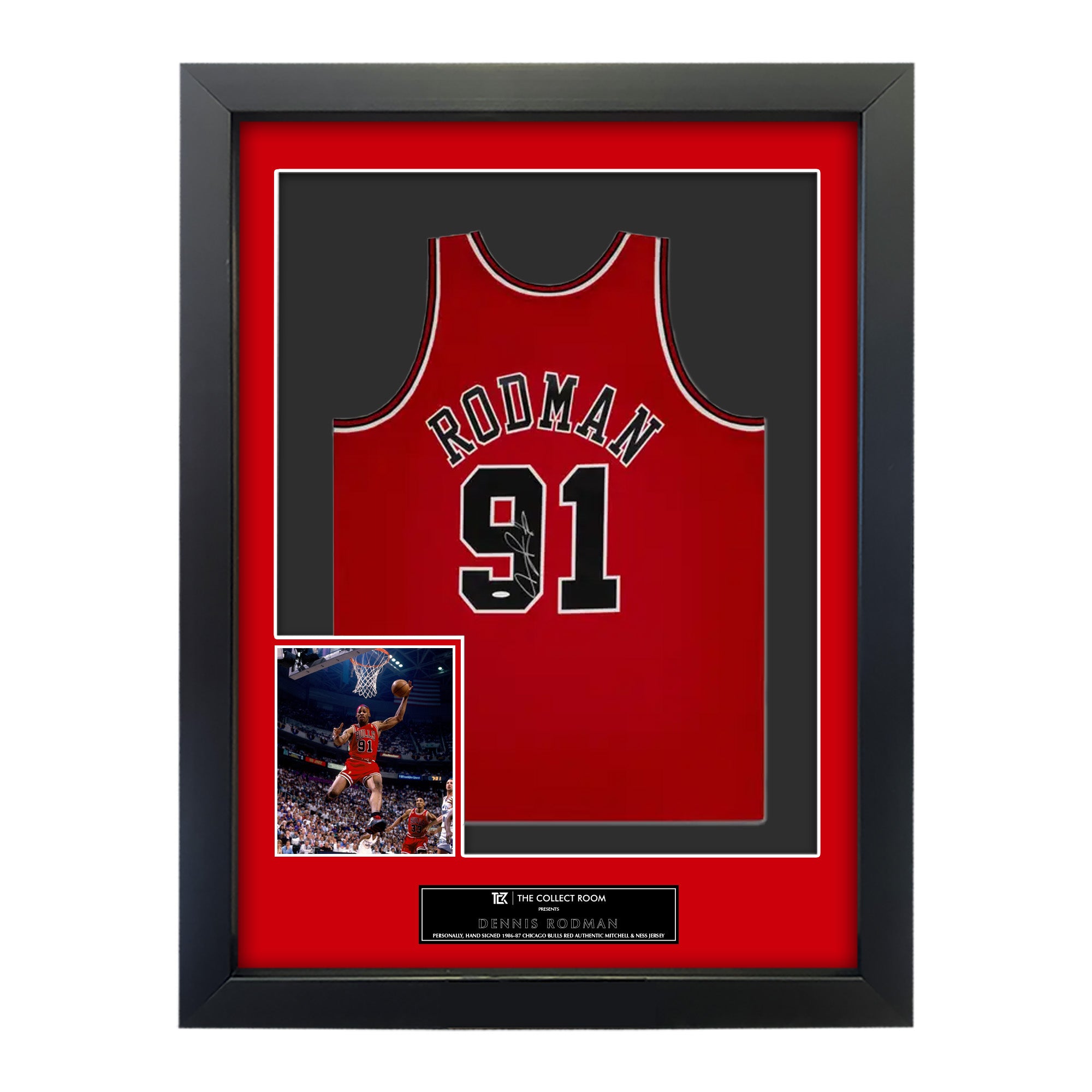 Rodman-Signed 1986-87 Chicago Bulls Red Authentic Mitchell & Ness Jersey