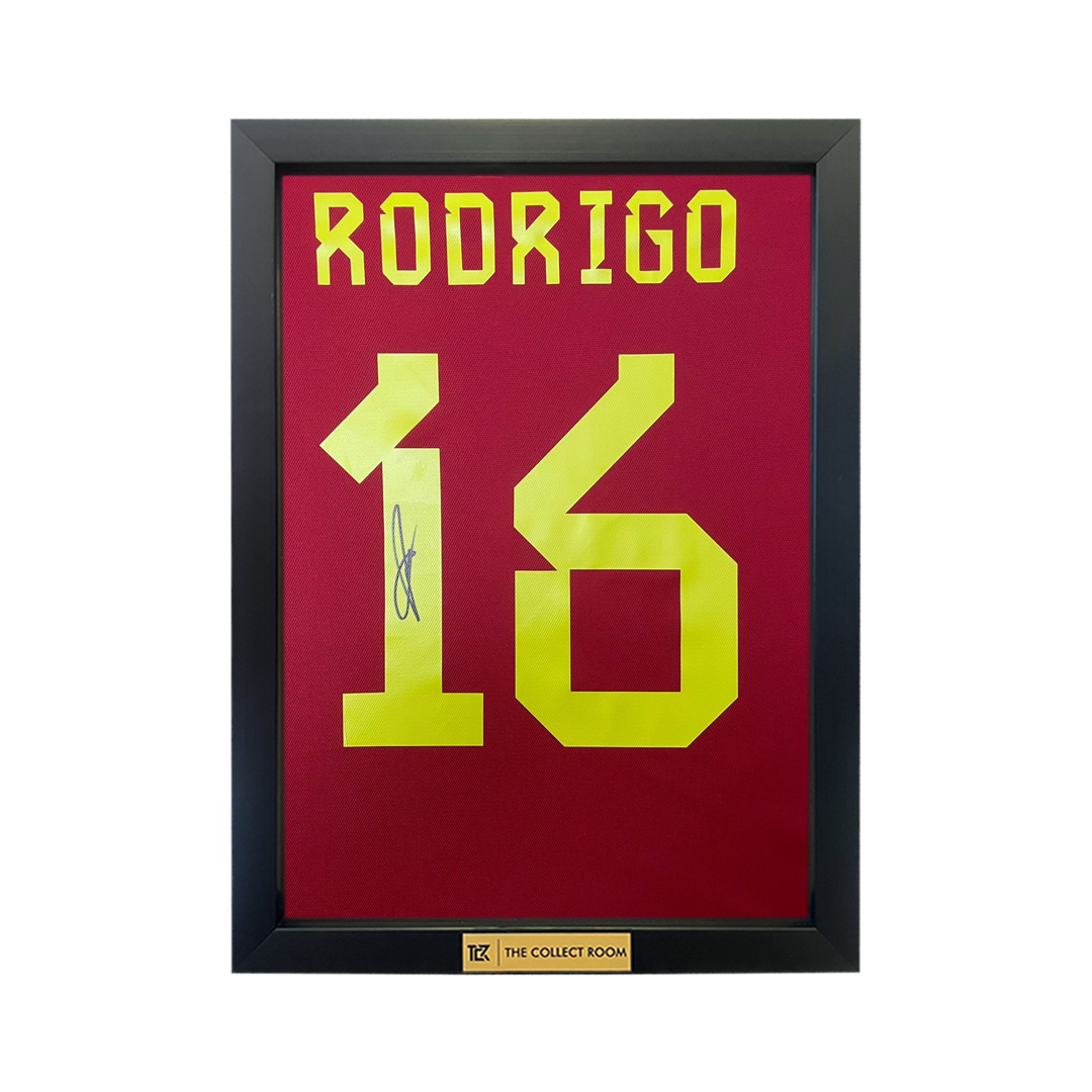 Rodri signed Spain 2022/23 home shirt