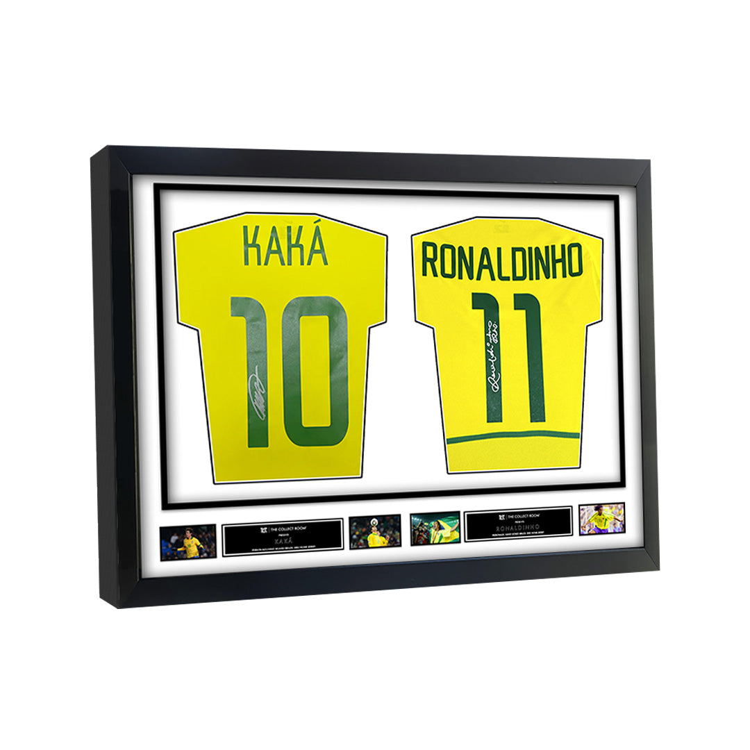 Ronaldinho & Kaka Signed Brazil Jerseys in Dual Frame