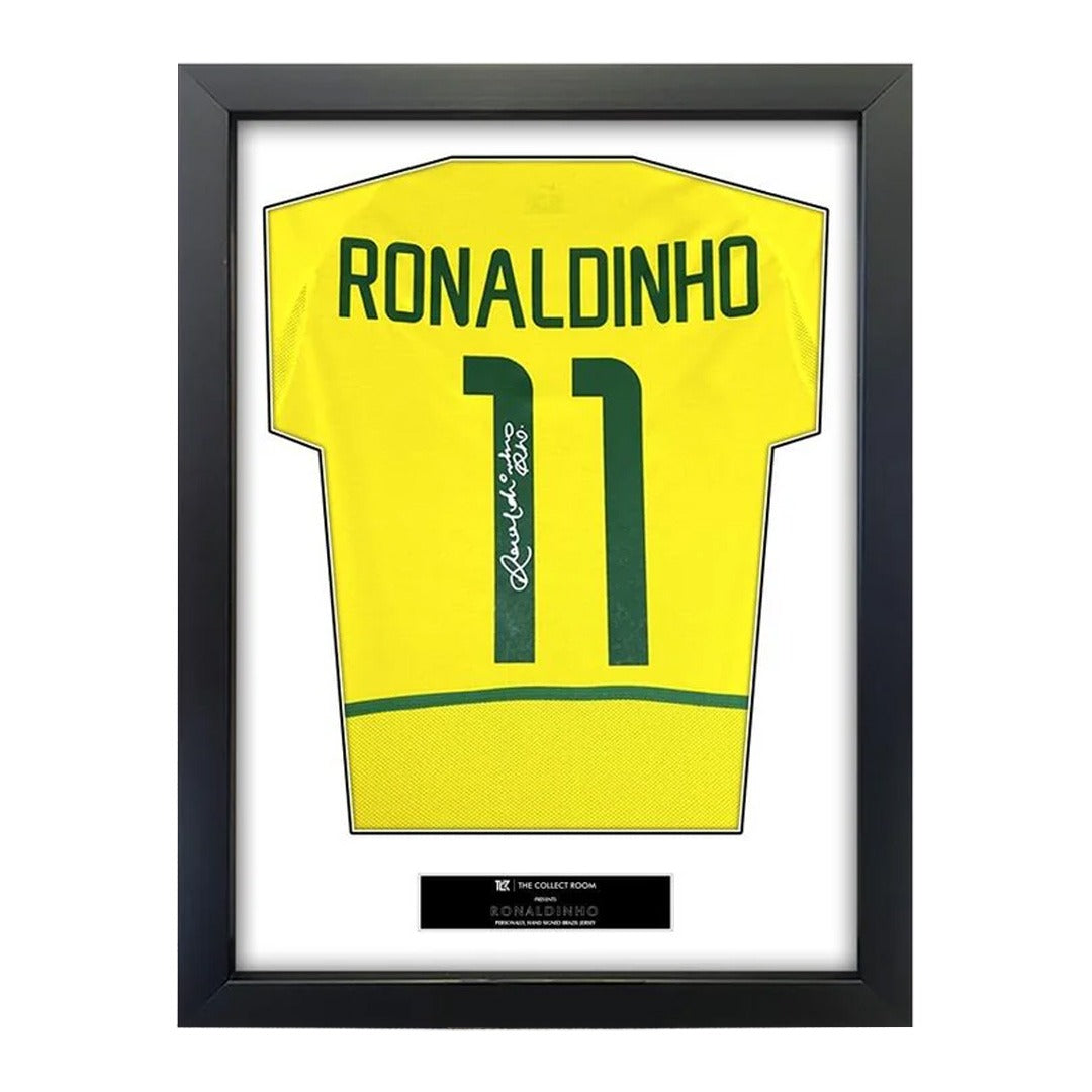 Ronaldinho Signed Brazil Jersey 11 Frame 2