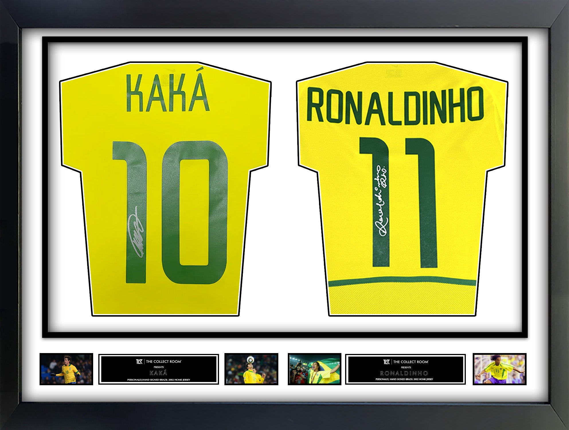 Ronaldo & Kaka Signed Brazil Jerseys in Dual Frame