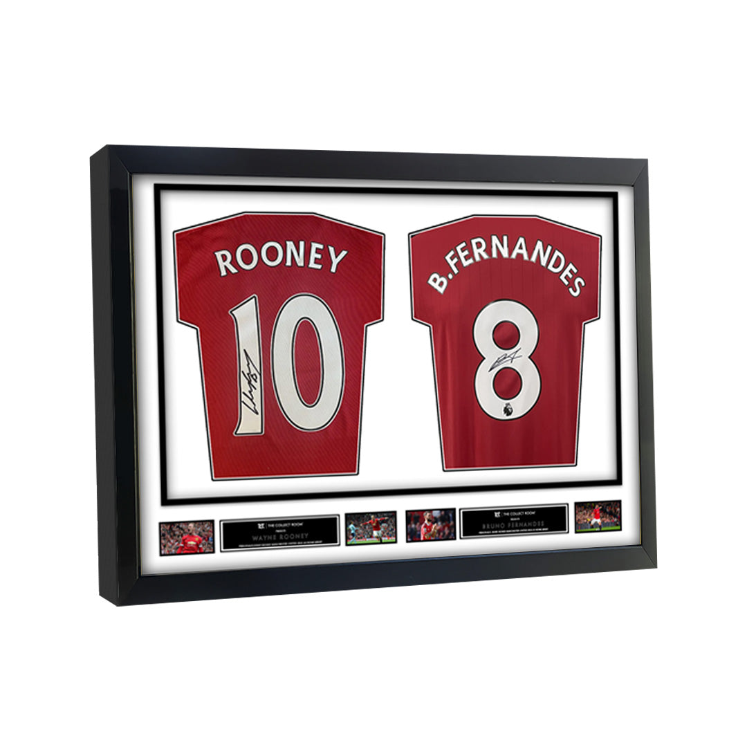 Rooney & B.Fernandes Signed Jerseys in Dual Frame