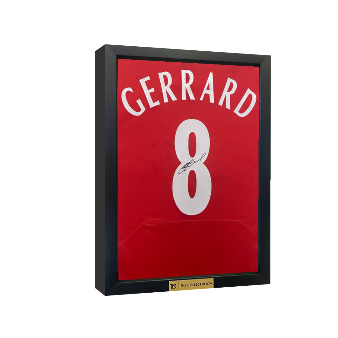 Steven Gerrard Back Signed 2005 Istanbul Liverpool FC Home Jersey 3D