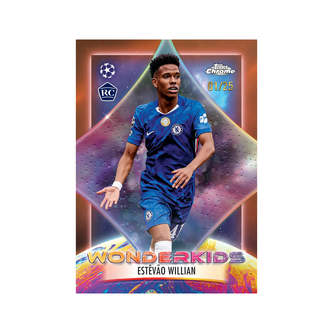 Topps Chrome® UEFA Club Competitions 2025-26 – Mega Box | 7 Packs Per Box