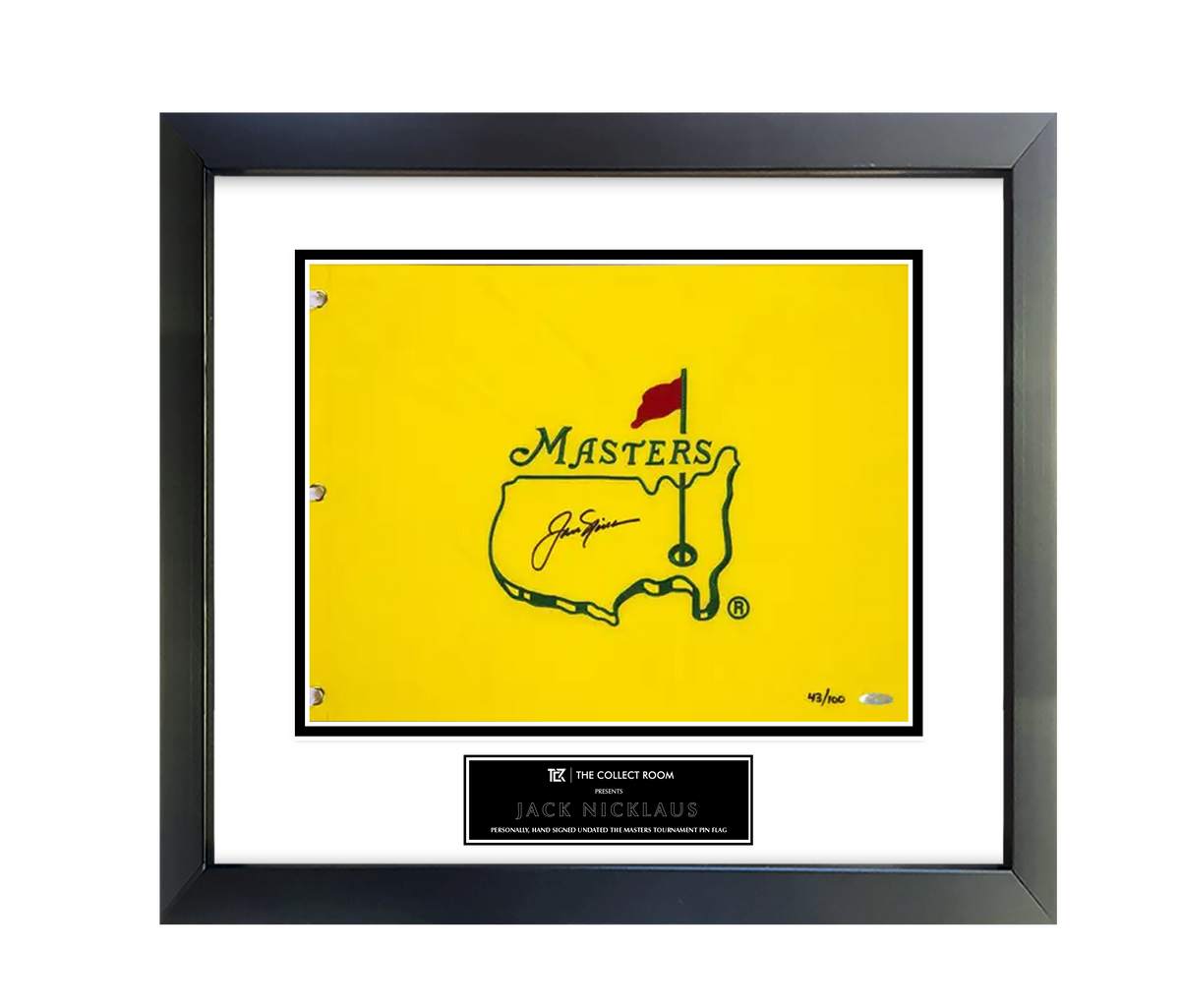 Jack Nicklaus Autographed Undated The Masters Tournament Pin Flag
