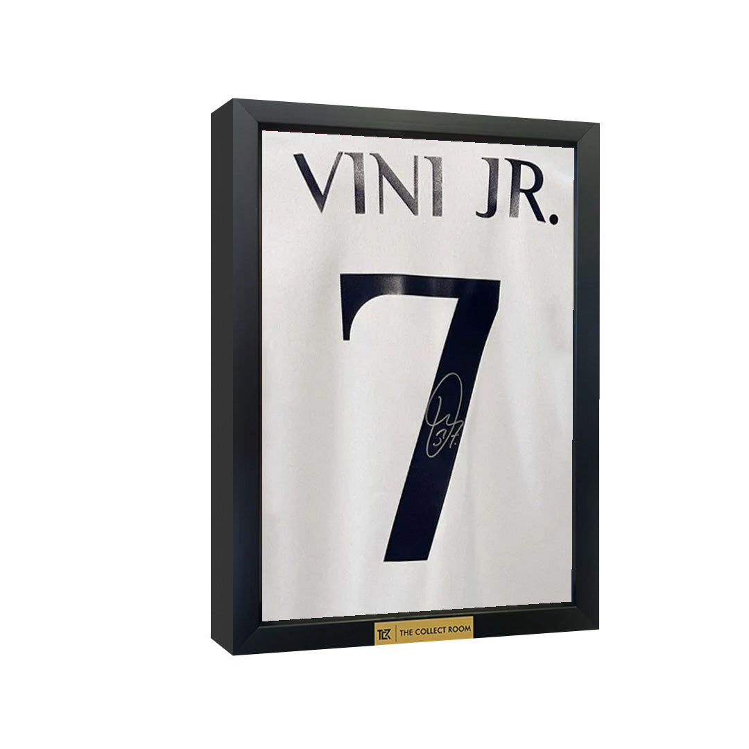 Vinicius Jr Back Signed Real Madrid 2023-24 Home Jersey with Fan Style Numbers 3D